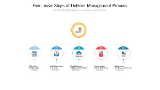 Five Linear Steps Of Debtors Management Process Ppt PowerPoint Presentation Show Designs