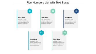 Five Numbers List With Text Boxes Ppt PowerPoint Presentation Infographics Tips