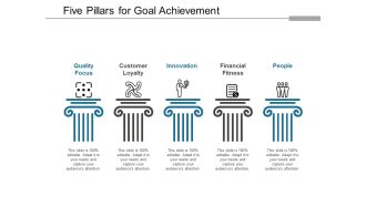 Five Pillars For Goal Achievement Ppt Powerpoint Presentation File Slide Portrait