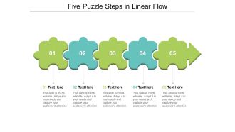 Five Puzzle Steps In Linear Flow Ppt Powerpoint Presentation Portfolio Example Topics