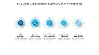 Five Stages Approach For Business Continuity Planning Ppt PowerPoint Presentation Infographics Example PDF