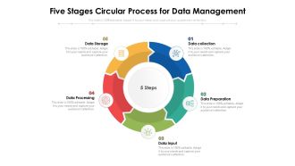Five Stages Circular Process For Data Management Ppt PowerPoint Presentation Slides Graphics Example PDF