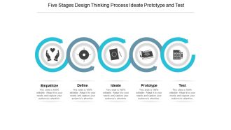 Five Stages Design Thinking Process Ideate Prototype And Test Ppt Powerpoint Presentation Gallery Icons