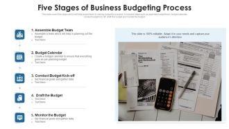 Five Stages Of Business Budgeting Process Ppt PowerPoint Presentation Pictures Visuals PDF