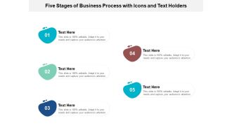 Five Stages Of Business Process With Icons And Text Holders Ppt PowerPoint Presentation Infographics Example File