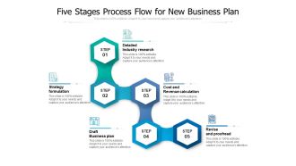 Five Stages Process Flow For New Business Plan Ppt PowerPoint Presentation Gallery Background PDF