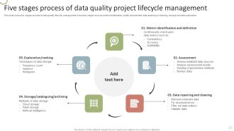 Five Stages Process Of Data Quality Project Lifecycle Management Rules PDF