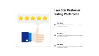 Five Star Customer Rating Vector Icon Ppt PowerPoint Presentation Professional Icons