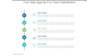 Five Step Agenda For Client Satisfaction Powerpoint Slides Design
