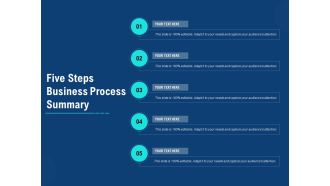 Five Steps Business Process Summary Ppt PowerPoint Presentation Portfolio Deck