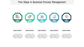 Five Steps In Business Process Management Ppt PowerPoint Presentation Portfolio Model