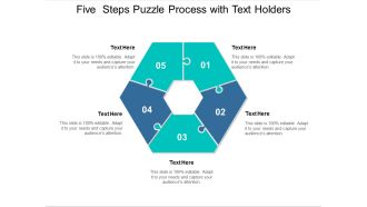 five steps puzzle process with text holders ppt powerpoint presentation layouts graphic tips
