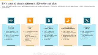 Five Steps To Create Personnel Development Plan Diagrams PDF