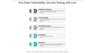 Five Steps Vulnerability Security Testing With Icon Ppt PowerPoint Presentation Inspiration Topics