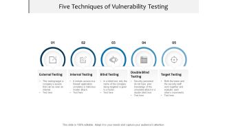 Five Techniques Of Vulnerability Testing Ppt PowerPoint Presentation Model Icon