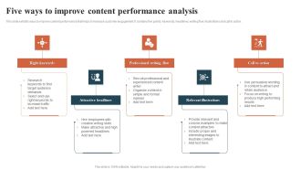 Five Ways To Improve Content Performance Analysis Formats PDF