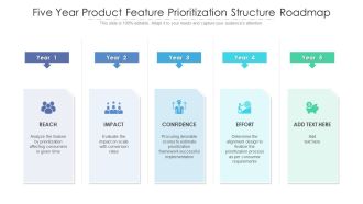 Five Year Product Feature Prioritization Structure Roadmap Topics