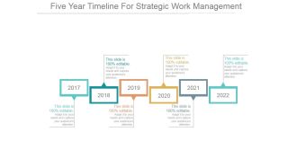 Five Year Timeline For Strategic Work Management Ppt PowerPoint Presentation Files