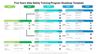Five Years Data Safety Training Program Roadmap Template Professional