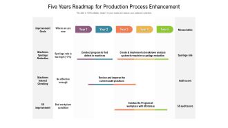 Five Years Roadmap For Production Process Enhancement Topics