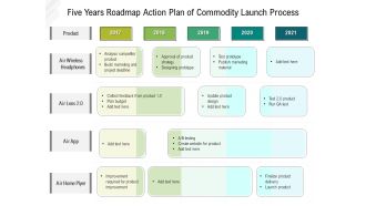 Five Years Roadmap Strategy Of Product Launch Process Brochure