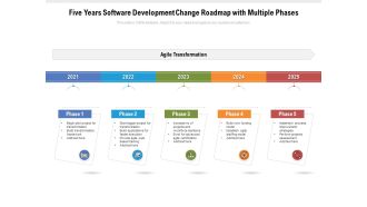 Five Years Software Development Change Roadmap With Multiple Phases Diagrams
