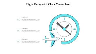 Flight Delay With Clock Vector Icon Ppt PowerPoint Presentation Model Picture PDF