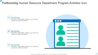 Forthcoming Human Resource Department Program Activities Icon Brochure PDF