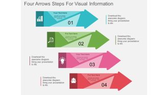 Four Arrows Steps For Visual Information Powerpoint Template