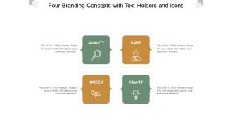 Four Branding Concepts With Text Holders And Icons Ppt Powerpoint Presentation Professional