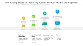 Four Building Blocks For Improving Business Productivity And Development Ppt PowerPoint Presentation Gallery Inspiration PDF
