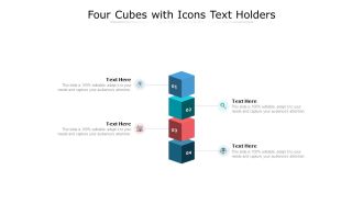 Four Cubes With Icons Text Holders Ppt PowerPoint Presentation Infographic Template Summary