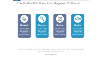 Four Ds Data Sets Shape Icons Diagrams Ppt PowerPoint Presentation Guidelines