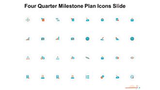 Four Quarter Milestone Plan Icons Slide Ppt PowerPoint Presentation Ideas Example File PDF