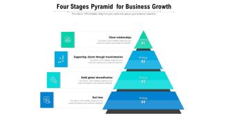 Four Stages Pyramid For Business Growth Ppt PowerPoint Presentation Icon Diagrams PDF