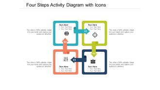 Four Steps Activity Diagram With Icons Ppt PowerPoint Presentation Pictures Graphics