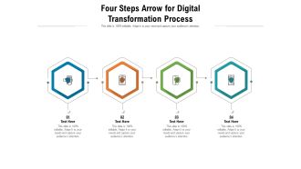 Four Steps Arrow For Digital Transformation Process Ppt PowerPoint Presentation File Outline PDF