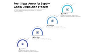 Four Steps Arrow For Supply Chain Distribution Process Ppt PowerPoint Presentation File Layouts PDF
