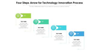 Four Steps Arrow For Technology Innovation Process Ppt PowerPoint Presentation Gallery Clipart PDF