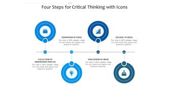 Four Steps For Critical Thinking With Icons Ppt PowerPoint Presentation Infographic Template Rules PDF