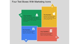 Four Text Boxes With Marketing Icons Powerpoint Templates