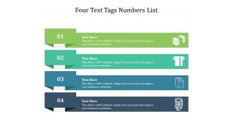 Four Text Tags Numbers List Ppt PowerPoint Presentation File Slide Portrait PDF
