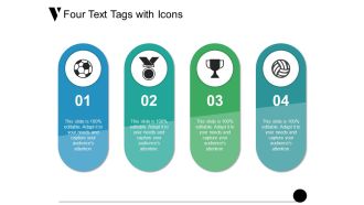 Four Text Tags With Icons Ppt PowerPoint Presentation Show Example