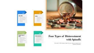 Four Types Of Disinvestment With Spinoffs Ppt PowerPoint Presentation Infographics Graphics Example PDF