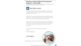 Freelance Project Software Development Proposal Cover Letter One Pager Sample Example Document