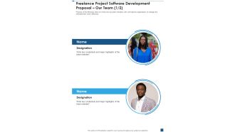 Freelance Project Software Development Proposal Our Team One Pager Sample Example Document
