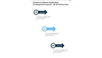 Freelance Software Application Development Proposal 30 60 90 Days Plan One Pager Sample Example Document