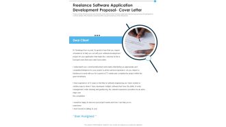 Freelance Software Application Development Proposal Cover Letter One Pager Sample Example Document