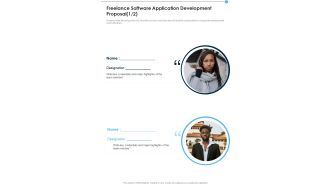 Freelance Software Application Development Proposal One Pager Sample Example Document