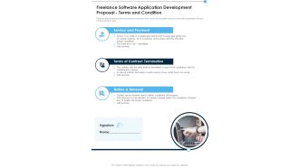 Freelance Software Application Development Proposal Terms And Condition One Pager Sample Example Document